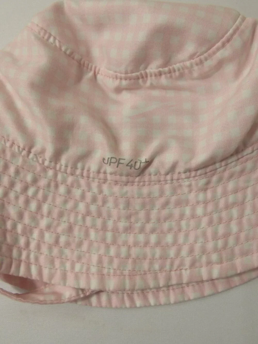 Nike Toddler Pink and White Check Sun Hat
